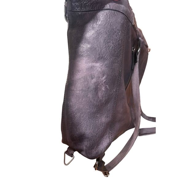 Free People Joey Distressed Convertible Backpack Dark Brown - Picture 9 of 12